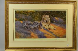 ANTHONY GIBBS (BRITISH 1951) 'THE GREAT WHITE TIGER', a limited edition print 426/500, signed and