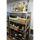 EIGHT BOXES AND LOOSE ORNAMENTS, GLASSWARE, KITCHEN WARES, etc, to include 'Unicorn' by David