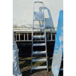 A SET OF ALUMINIUM EXTENSION LADDER, 410cm long and a set of aluminium step ladders 215cm long (2)