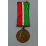 WWI MERCHANTILE MARINE WAR MEDAL, named to A.G. Stalker