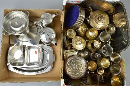 TWO BOXES, to include plated ware, Old Hall ware, etc