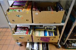 FIVE BOXES OF BOOKS