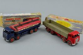 A BOXED DINKY TOYS FODEN 14T TANKER 'REGENT', playworn condition but complete, hook bent and has
