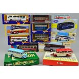 A QUANTITY OF BOXED DIECAST BUS AND COACH MODELS, Corgi Classics, Corgi OOC, Corgi, Solido, etc, all