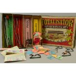 A BOXED DETOY BROS, TOTALISATOR GREYHOUND RACING GAME, c,1930's, complete with all six hollowcast