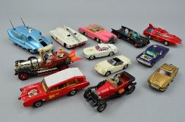 A QUANTITY OF UNBOXED AND ASSORTED FILM AND TV RELATED DIECAST VEHICLES, majority in lightly