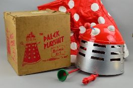 A BOXED BERWICK TOYS DALEK PLAYSUIT, c.1965, complete with suit, dome and all accessories, all in