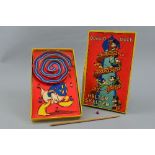 A BOXED CHAD VALLEY DONALD DUCK HELTER-SKELTER, c.1930's, appears complete with six balls (one