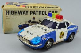 A BOXED MODERN TOYS (JAPAN) BATTERY OPERATED TIN PLATE HIGHWAY PATROL CAR, No.4579, not tested, c.