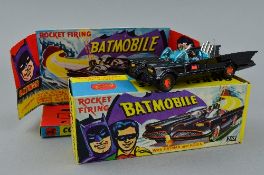 A BOXED CORGI TOYS BATMOBILE, No.267, earlier versions, gloss black with red bat logo on doors and