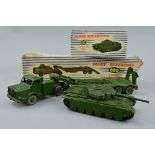 A BOXED DINKY SUPERTOYS MIGHTY ANTAR TANK TRANSPORTER, No.660, complete playworn condition, in a