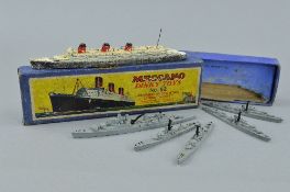 A BOXED PRE-WAR DINKY TOYS CUNARD-WHITE STAR LINER '534', No.52, black, white and red livery,