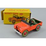 A BOXED DINKY TOYS LAND-ROVER, No.340, very lightly playworn condition, orange body, green interior,