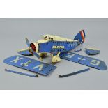 A MECCANO AEROPLANE CONSTRUCTOR SET, No.2 ?, partly constructed as a high wing airliner G-EVTX, with