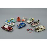 A QUANTITY OF UNBOXED AND ASSORTED DIECAST VEHICLES, majority are Dinky or Corgi rally cars from the