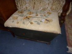 A VICTORIAN MAHOGANY AND PINE CELLERETTE STYLE BLANKET CHEST, (sd)