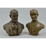 TWO RESIN BUSTS OF MR CHARLES STEWART ROLLS AND MR HENRY FREDERICK ROYCE, height approximately