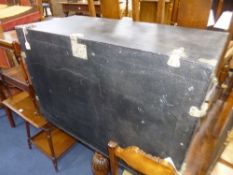 A VINTAGE VEHICLE TRUNK, for an early 20th Century car, marked to sides, the Brexton Orlkar,