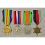 FOUR MEDALS, to include Defence, 1939-1945, 1939-1945 Star and a 1914-1919 Great War Medal (60513