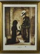 A LIMITED EDITION PRINT TITLED 'LIASON', photographic monochrome image of two women in costume,