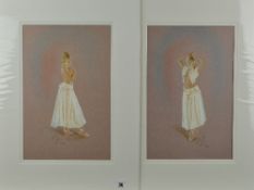 KAY BOYCE (BRITISH CONTEMPORARY) 'ANGELINA I' AND 'ANGELINA II', a pair of limited edition prints,
