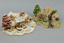 TWO BOXED LILLIPUT LANE SCULPTURES, 'First Snow At Bluebell' limited edition No.1198/3500, with