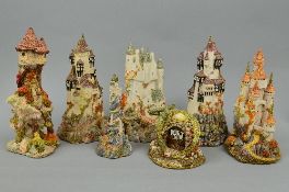 SEVEN LILLIPUT LANE SCULPTURES FROM THE CASTLES SERIES, 'Craig Atholl Refuge of the Exciled Prince',