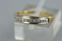 A 9CT GOLD DIAMOND HALF ETERNITY RING, approximate diamond weight 0.05ct, ring size N, approximate