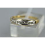 A 9CT GOLD DIAMOND HALF ETERNITY RING, approximate diamond weight 0.05ct, ring size N, approximate