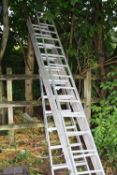 AN ALUMINUM EXTENSION LADDER, a single ladder and a pair of steps (3)
