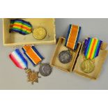 TWO WWI A.S.C MEDAL GROUPS, one a 14/15 trio, the other a PAR