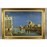 D. COURT, AFTER CANALETTO, an oil painting on canvas of a Venetian scene, signed lower left, framed,