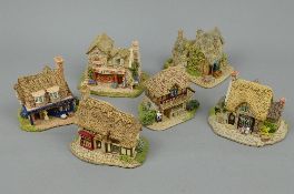 SIX LILLIPUT LANE SCULPTURES FROM VILLAGE SHOPS SERIES, 'The Bakers Shop', 'The Greengrocers', '