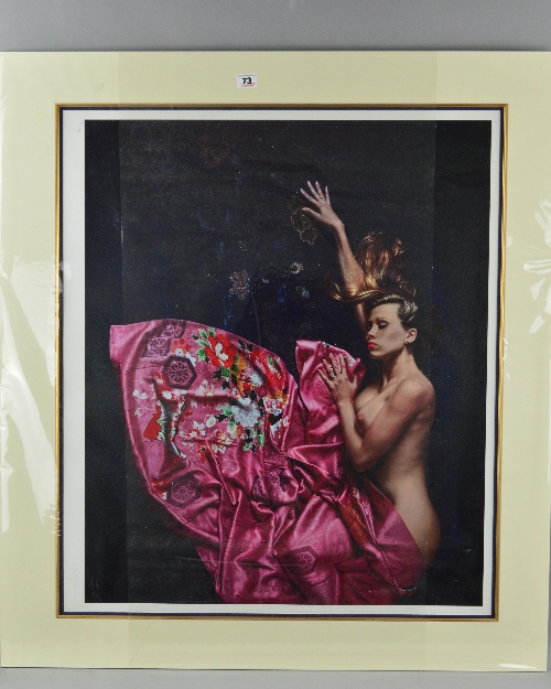 DOUGLAS HOFMANN (AMERICAN 1945) 'BEYOND HER GRASP' a limited edition print of a semi-nude woman