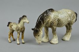 TWO BESWICK ROCKING HORSE GREY HORSES, Foal No.1084 (all four legs, tail and ears reglued/broken)
