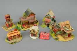 SIX BOXED LILLIPUT LANE SCULPTURES FROM COLA-COLA COUNTRY SERIES, 'Fill'er Up and Check the Oil' 896
