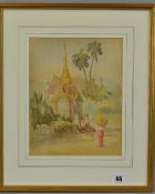 BERNARD HARPER WILES (1883-1966) 'RANGOON 1909', a watercolour painting of a Burmese (Myanmar)