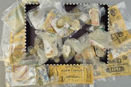 A BOX OF MIXED NOTES AND COINS