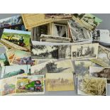 A BOX OF EARLY-MIDDLE 20TH CENTURY POSTCARDS, to include approximately 150 Railway themed cards