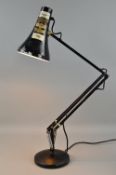 A VINTAGE ANGLE POISE LAMP, marked 'Angleposie Lighting Ltd, Angleposie 90, Redditch England', black