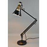 A VINTAGE ANGLE POISE LAMP, marked 'Angleposie Lighting Ltd, Angleposie 90, Redditch England', black