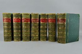 'THE POPULAR ENCYCLOPEDIA', (seven volume set), Pub. Blackie, 1879, half leather bindings, with