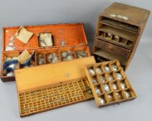 A QUANTITY OF VINTAGE WATCH AND POCKET WATCH GLASS, assorted spares, etc, contained in a set of