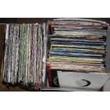 TWO BOXES OF OVER ONE HUNDRED AND SIXTY 12'' SINGLES AND SEVENTEEN L.P'S FROM THE 1980'S,