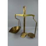 A SET OF W & T AVERY CLASS B BRASS BALANCE SCALES, no weights, height approximately 68cm