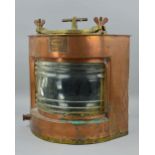 A SHIPS LAMP, Starboard Meteorite, No.P103181, copper and brass body, missing original gas burner,