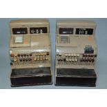 TWO NATIONAL CASH REGISTER SHOP TILLS, not tested, both from decimal era, one with key, height