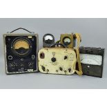 A COLLECTION OF EARLY ELECTRICAL TESTING EQUIPMENT, to include a Sangamo Weston Ltd. Voltmeter, a