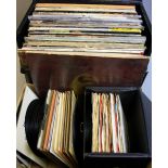 A CASE OF OVER FIFTY L.P'S AND A BOX OF OVER NINETY E.P'S AND SINGLES, from artists such as The