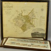 C & I. GREENWOOD, a map of the county of Leicester from an Actual Survey dated 1825, hand coloured